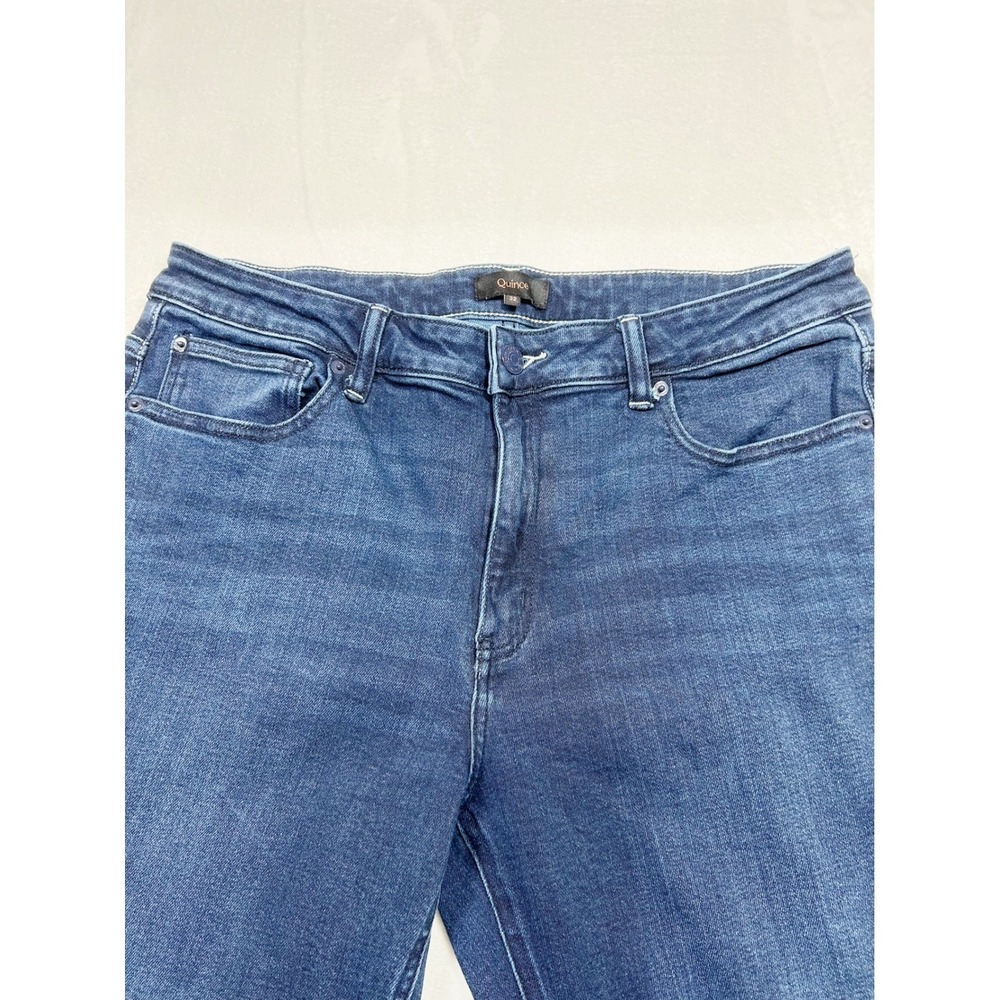 Quince Luna Stretch Flare Jeans Size 32 Dark Wash Wide Leg Quiet Luxury